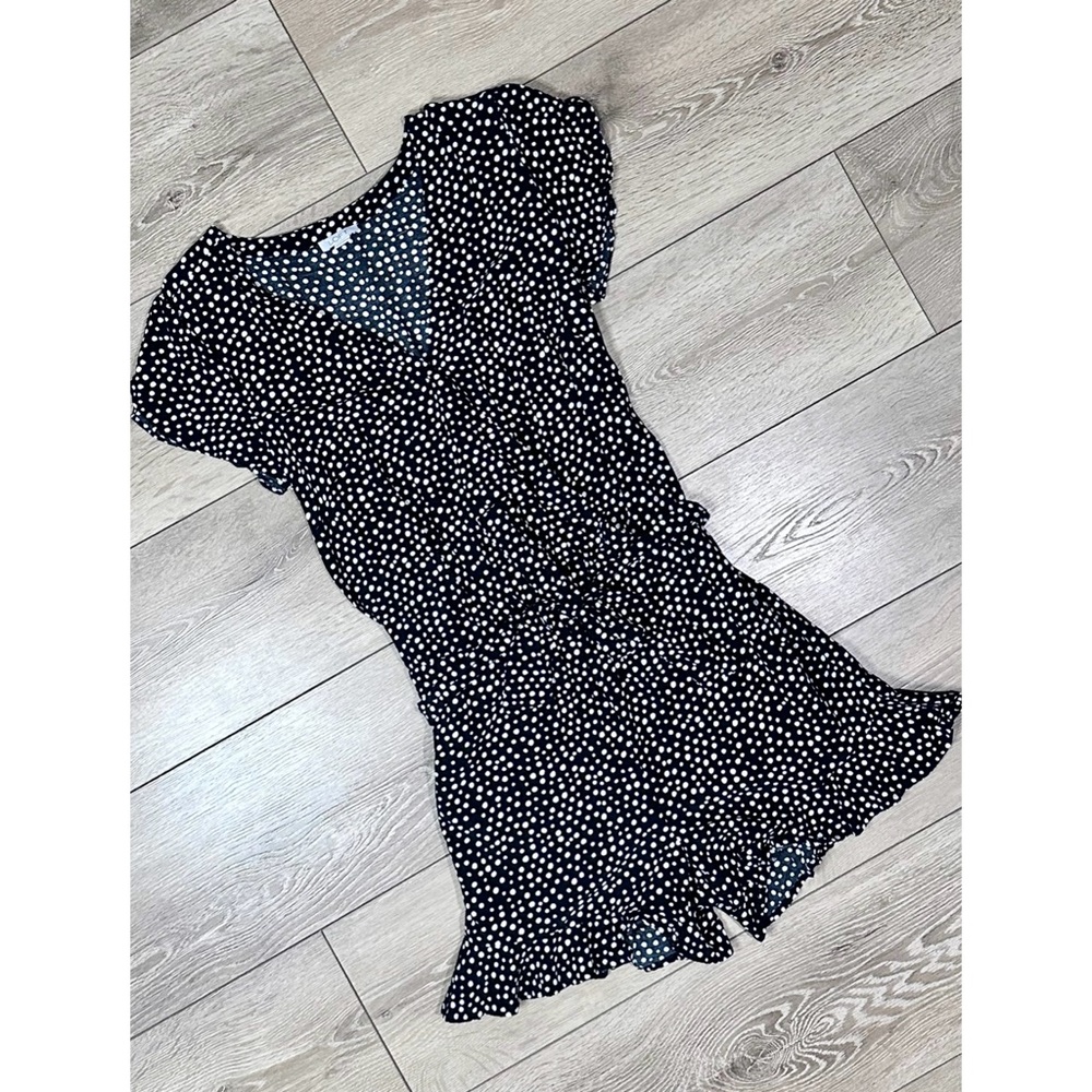 Loft Polka Dot Mock Wrap Tie Front Romper - Picture 2 of 13